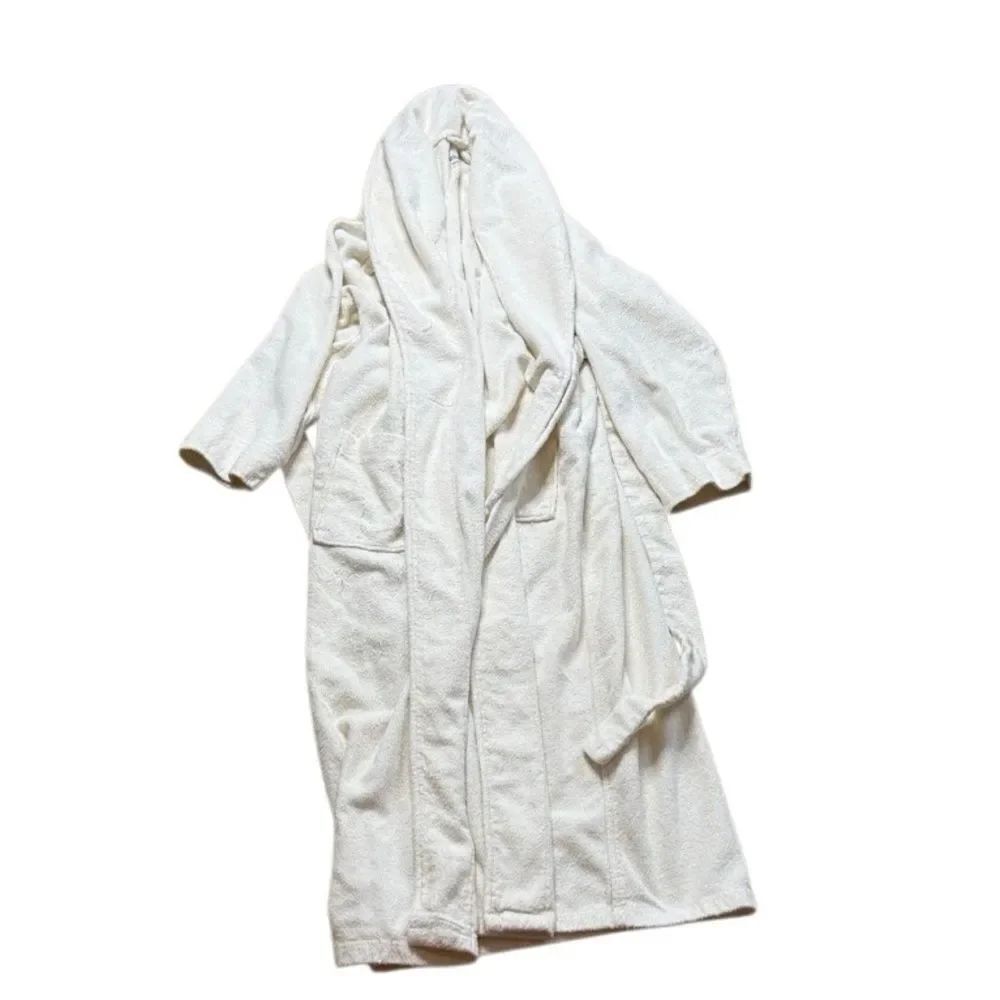 Unisex Plush Necessities Terry Cloth Full Length Robe One Size Cream Off White